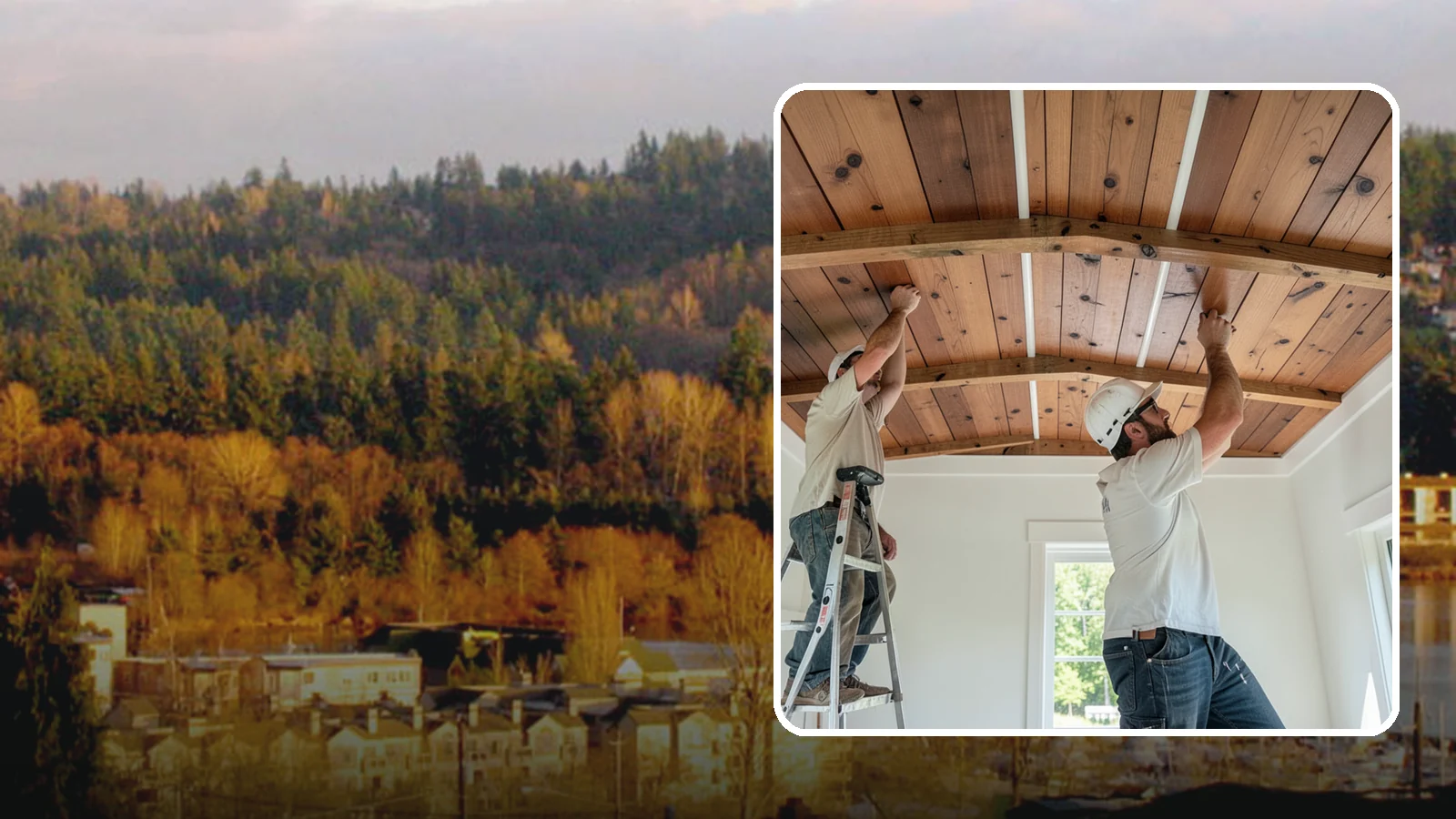 Wood Plank Ceiling in Kenmore, King County, WA - Custom wood plank ceiling installation that adds rustic or refined character overhead with durable, real-wood boards.
