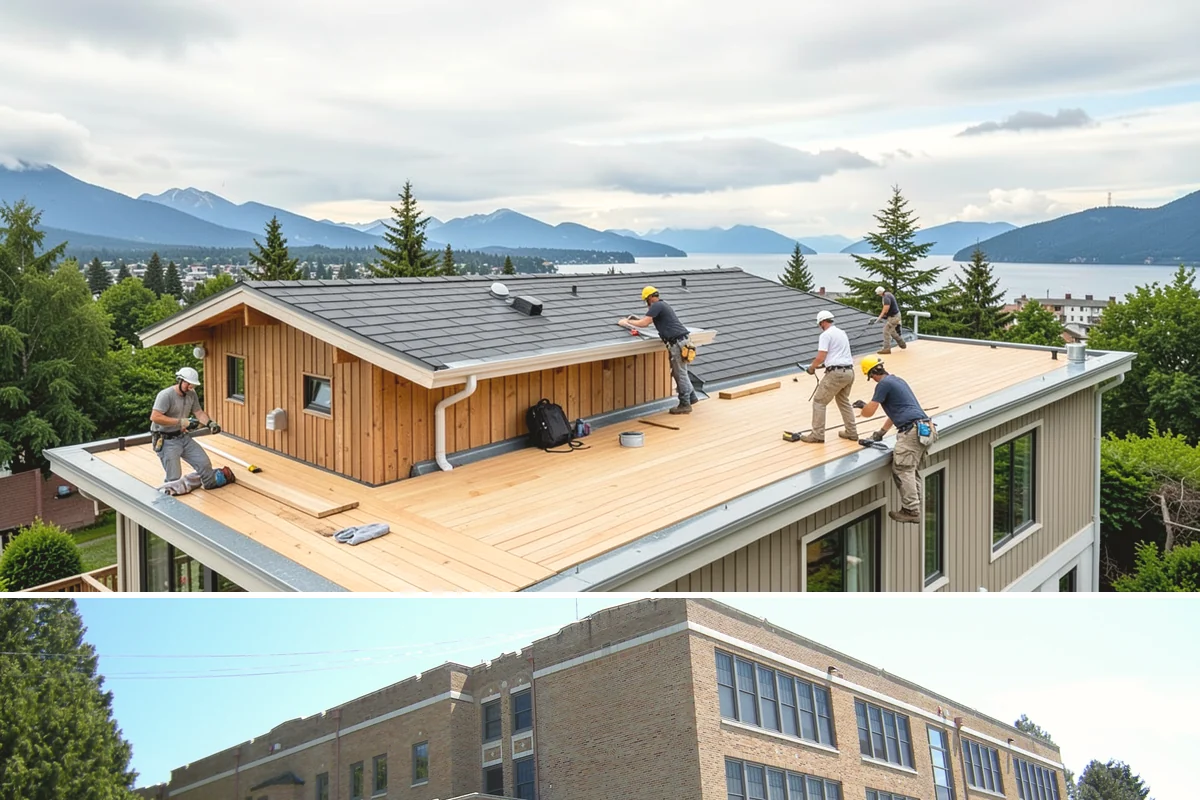 Wood Plank Ceiling in Maple Valley, King County, WA - Wood plank ceilings install year-round indoors, a great way to add warmth during the gray Puget Sound winter.