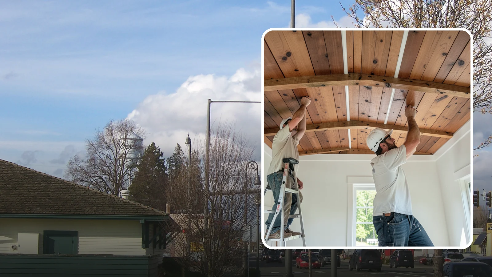 Wood Plank Ceiling in Marysville, Snohomish County, WA - Custom wood plank ceiling installation that adds rustic or refined character overhead with durable, real-wood boards.