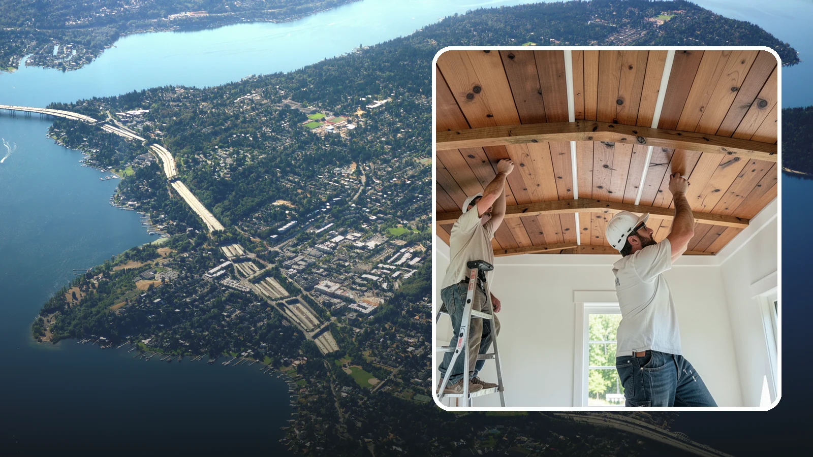 Wood Plank Ceiling in Mercer Island, King County, WA - Custom wood plank ceiling installation that adds rustic or refined character overhead with durable, real-wood boards.