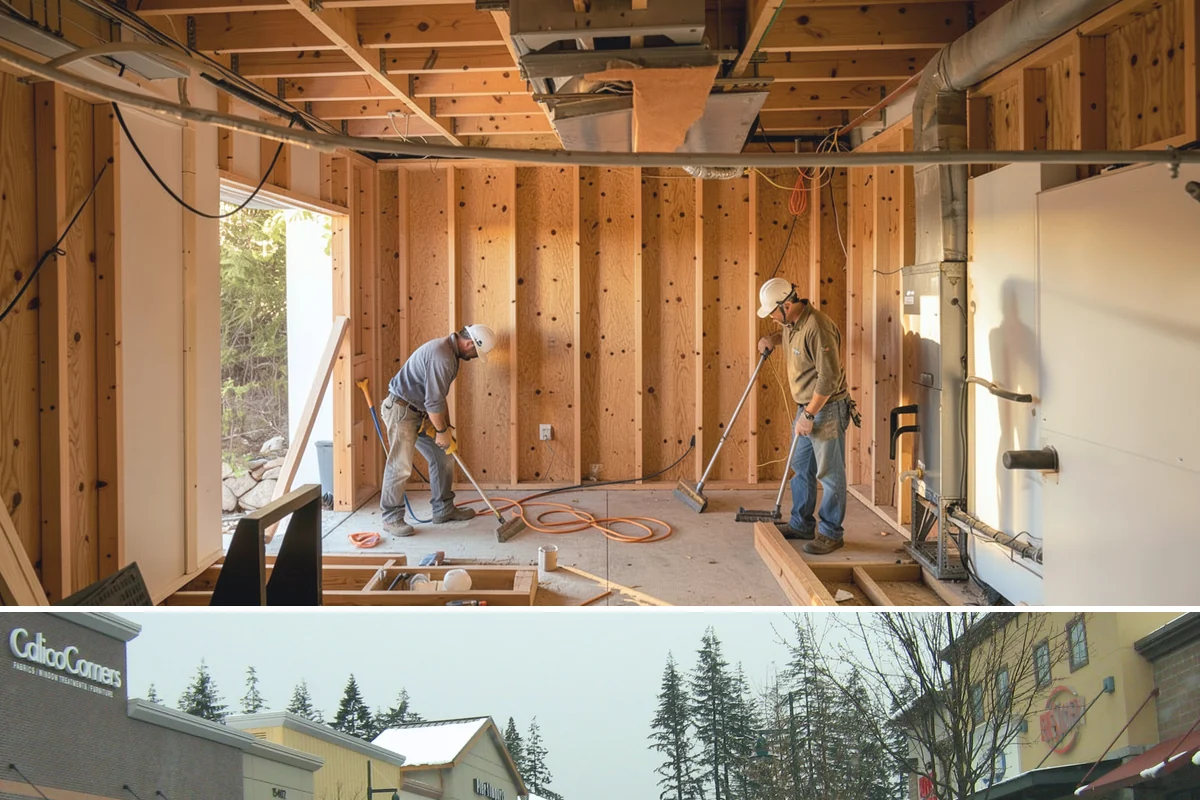 Wood Plank Ceiling in Mill Creek, Snohomish County, WA - Wood plank ceilings install year-round indoors, a great way to add warmth during the gray Puget Sound winter.