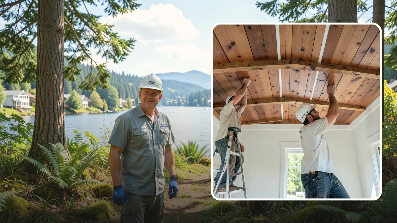 Wood Plank Ceiling in Milton, King County, WA - Custom wood plank ceiling installation that adds rustic or refined character overhead with durable, real-wood boards.