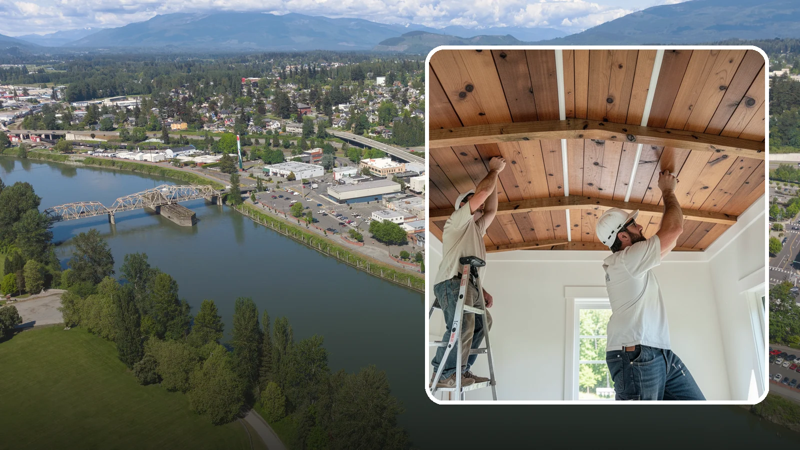 Wood Plank Ceiling in Mount Vernon, Skagit County, WA - Custom wood plank ceiling installation that adds rustic or refined character overhead with durable, real-wood boards.