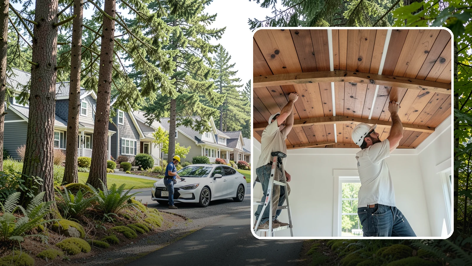 Wood Plank Ceiling in Normandy Park, King County, WA - Custom wood plank ceiling installation that adds rustic or refined character overhead with durable, real-wood boards.