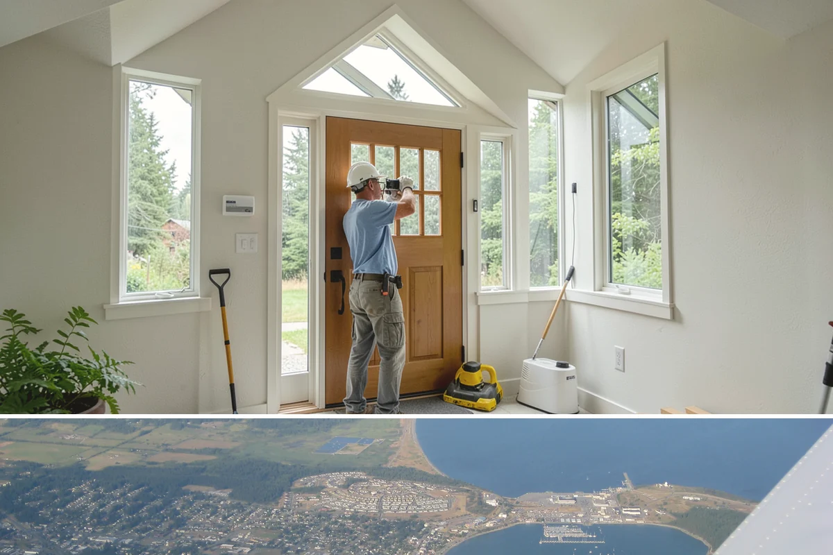 Wood Plank Ceiling in Oak Harbor, Island County, WA - Wood plank ceilings install year-round indoors, a great way to add warmth during the gray Puget Sound winter.