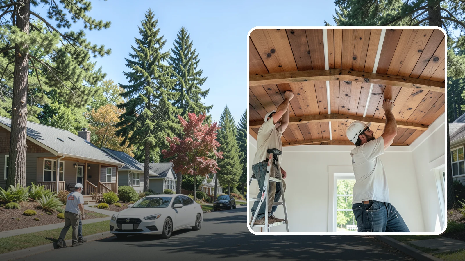 Wood Plank Ceiling in Orting, Pierce County, WA - Custom wood plank ceiling installation that adds rustic or refined character overhead with durable, real-wood boards.