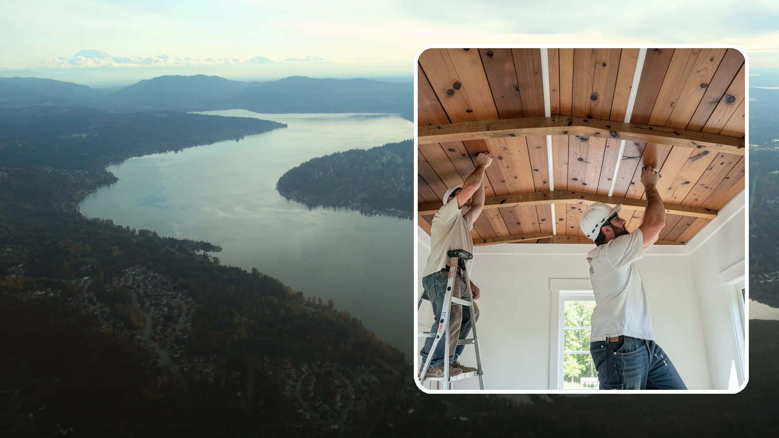 Wood Plank Ceiling in Sammamish, King County, WA - Custom wood plank ceiling installation that adds rustic or refined character overhead with durable, real-wood boards.