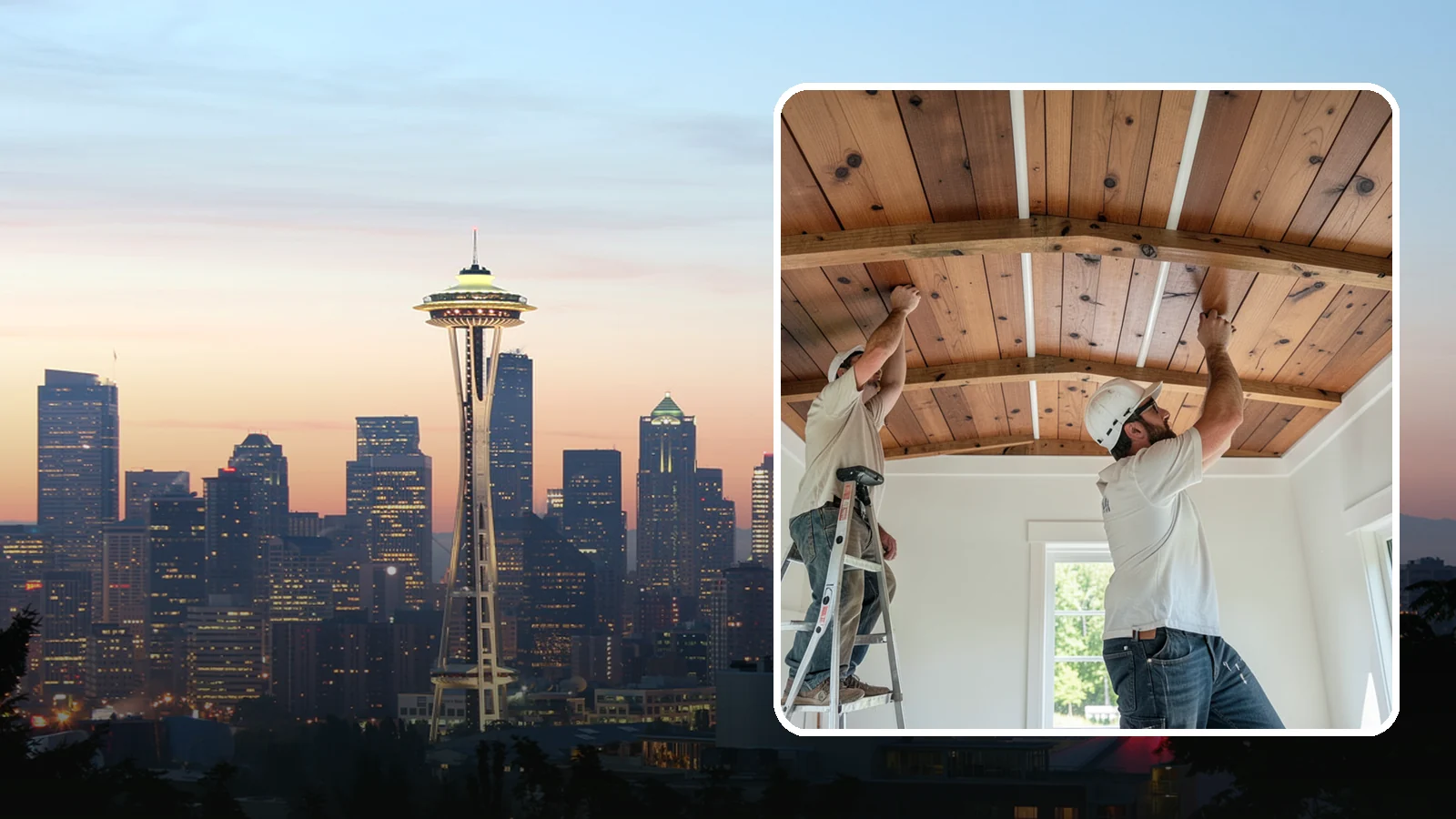 Wood Plank Ceiling in Seattle, King County, WA - Custom wood plank ceiling installation that adds rustic or refined character overhead with durable, real-wood boards.