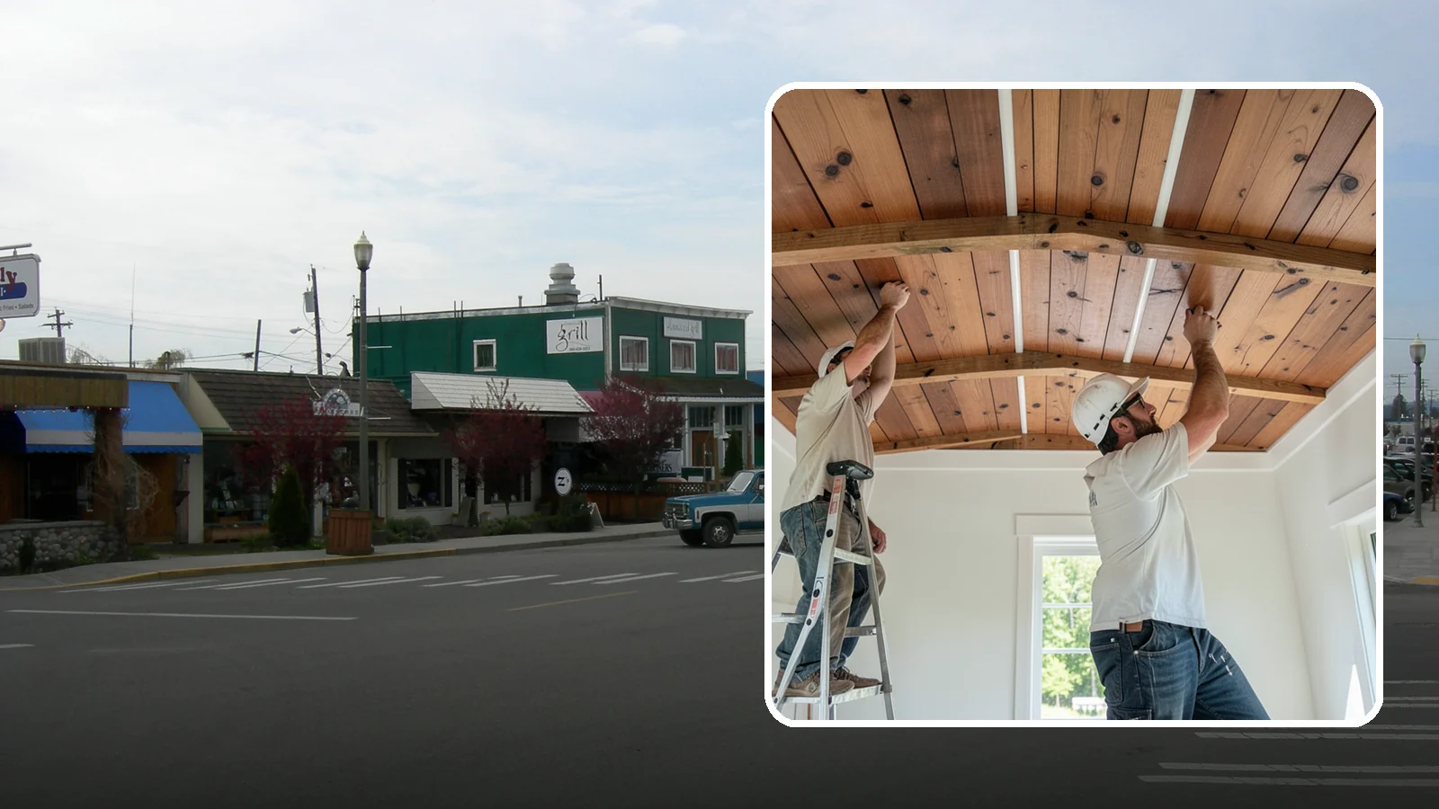 Wood Plank Ceiling in Stanwood, Snohomish County, WA - Custom wood plank ceiling installation that adds rustic or refined character overhead with durable, real-wood boards.