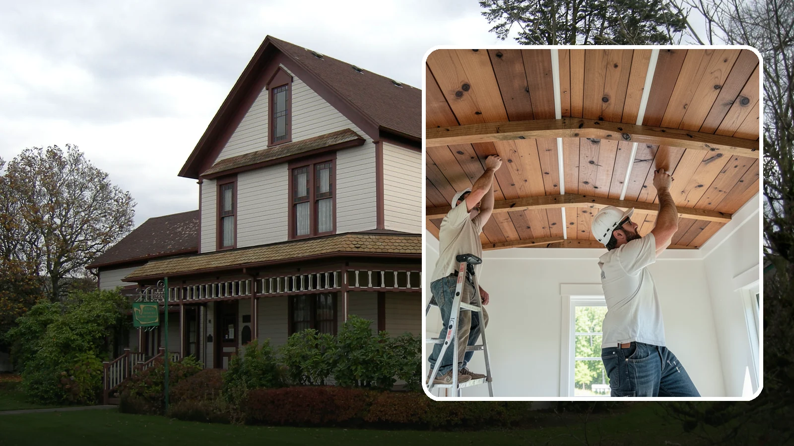 Wood Plank Ceiling in Sumner, Pierce County, WA - Custom wood plank ceiling installation that adds rustic or refined character overhead with durable, real-wood boards.