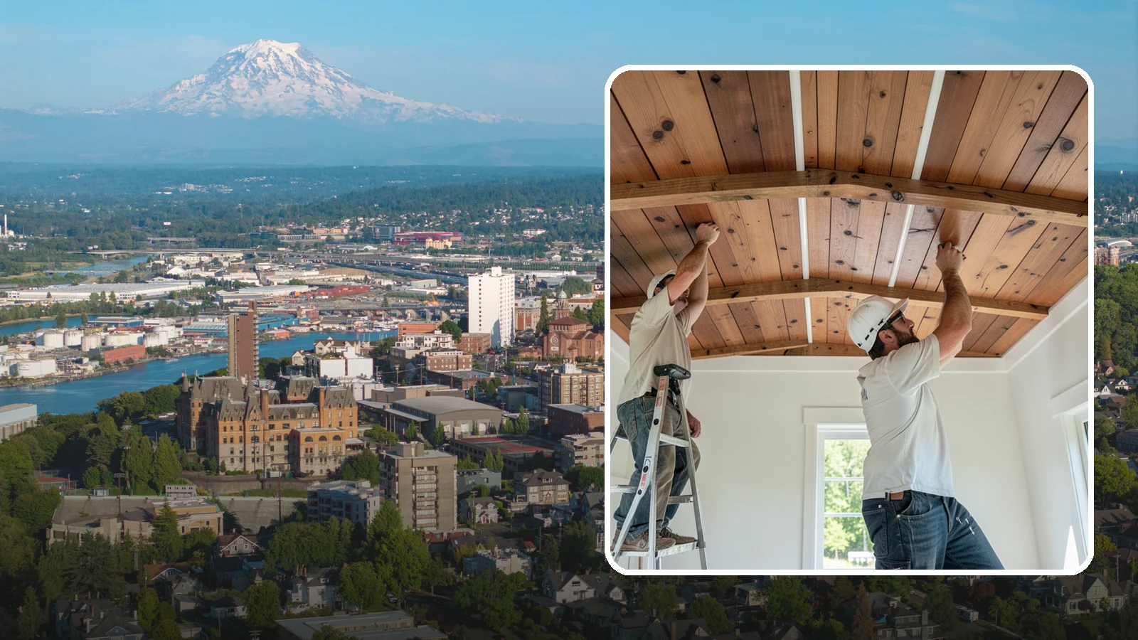 Wood Plank Ceiling in Tacoma, Pierce County, WA - Custom wood plank ceiling installation that adds rustic or refined character overhead with durable, real-wood boards.