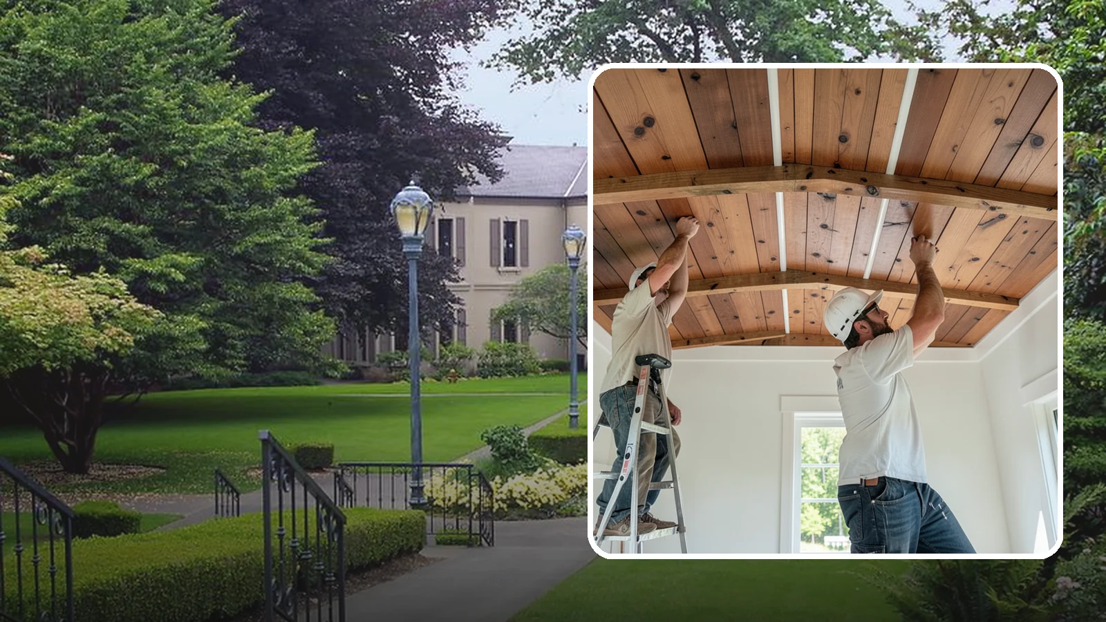 Wood Plank Ceiling in Woodinville, King County, WA - Custom wood plank ceiling installation that adds rustic or refined character overhead with durable, real-wood boards.