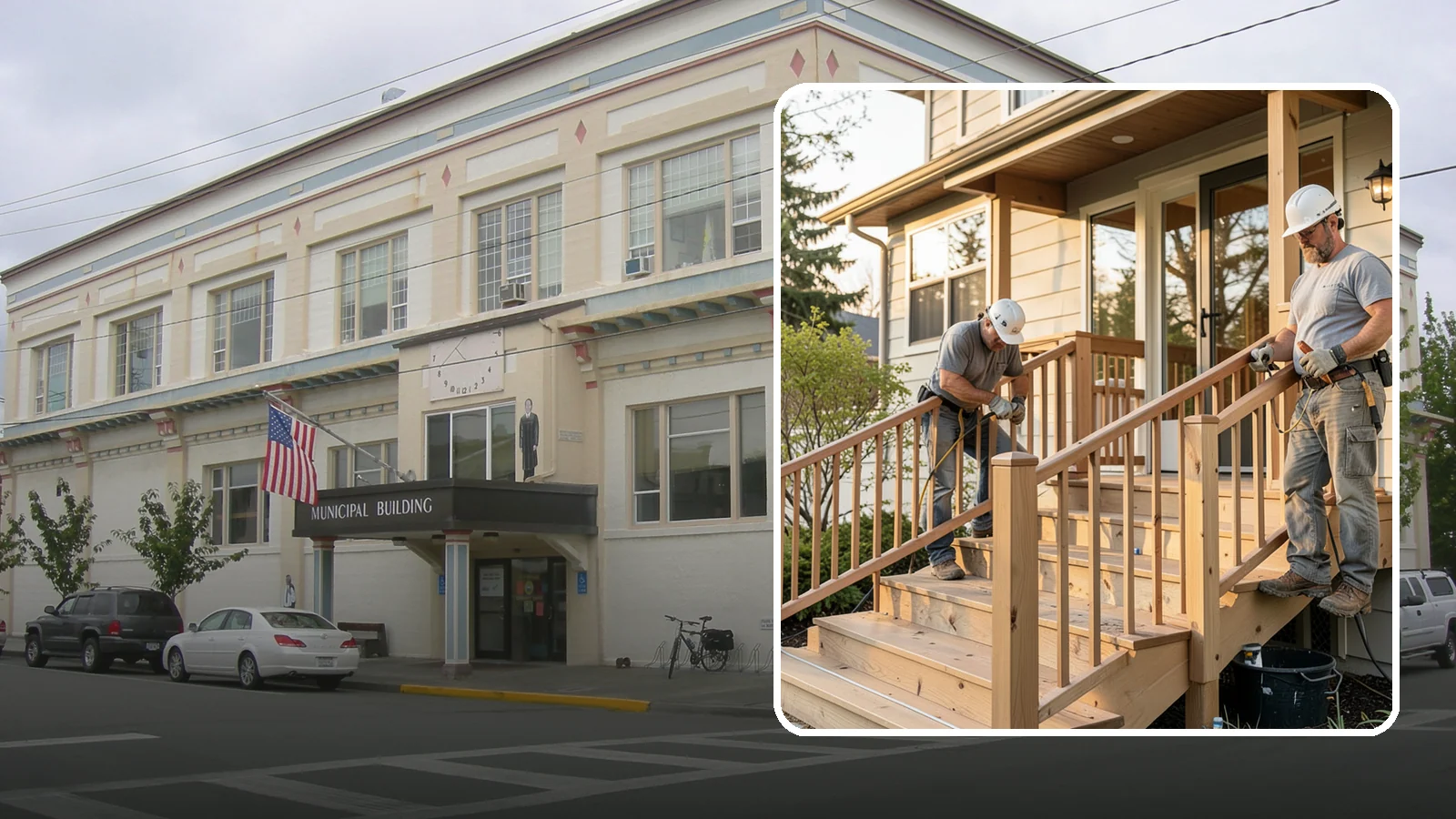 Wood Railing Installation in Anacortes, Skagit County, WA - Warm, traditional wood railings and balusters built and finished to match your home.