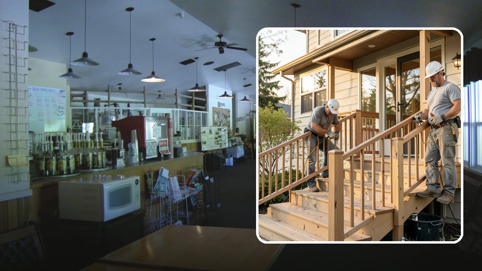 Wood Railing Installation in Black Diamond, King County, WA - Warm, traditional wood railings and balusters built and finished to match your home.