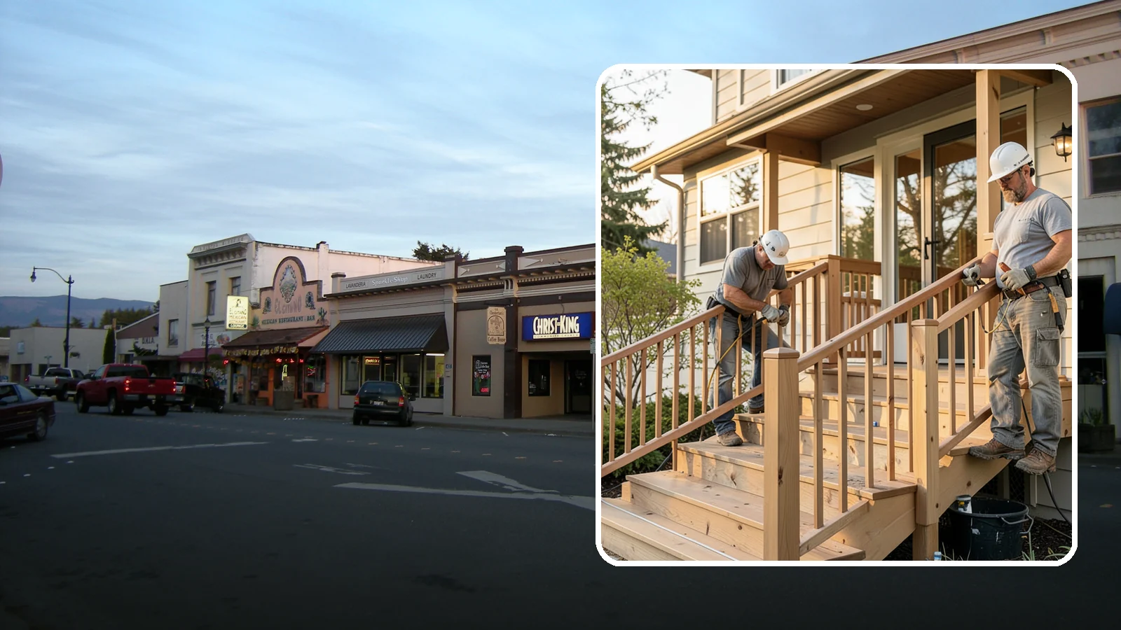 Wood Railing Installation in Burlington, Skagit County, WA - Warm, traditional wood railings and balusters built and finished to match your home.