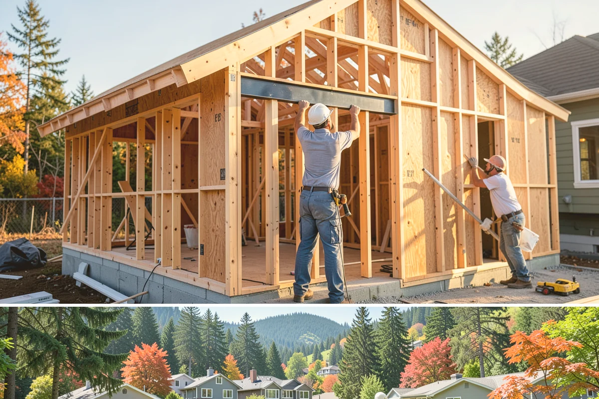 Wood Railing Installation in Fircrest, Pierce County, WA - Wood railing installation is interior work available in every season.