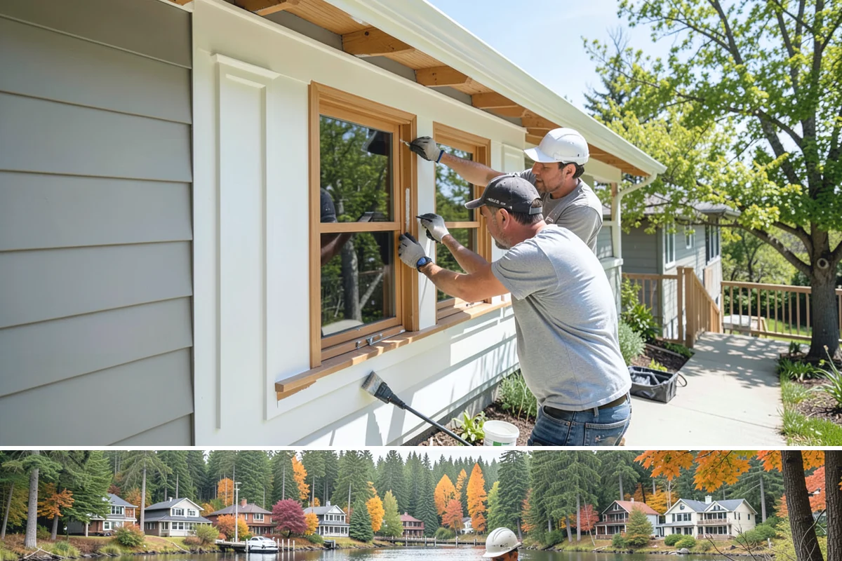 Wood Railing Installation in La Conner, Skagit County, WA - Wood railing installation is interior work available in every season.