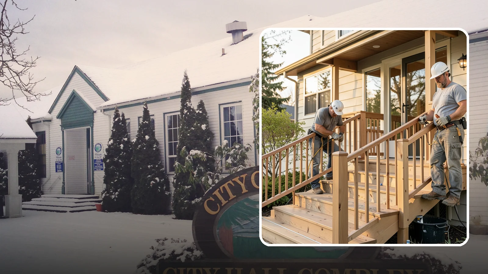 Wood Railing Installation in Pacific, King County, WA - Warm, traditional wood railings and balusters built and finished to match your home.
