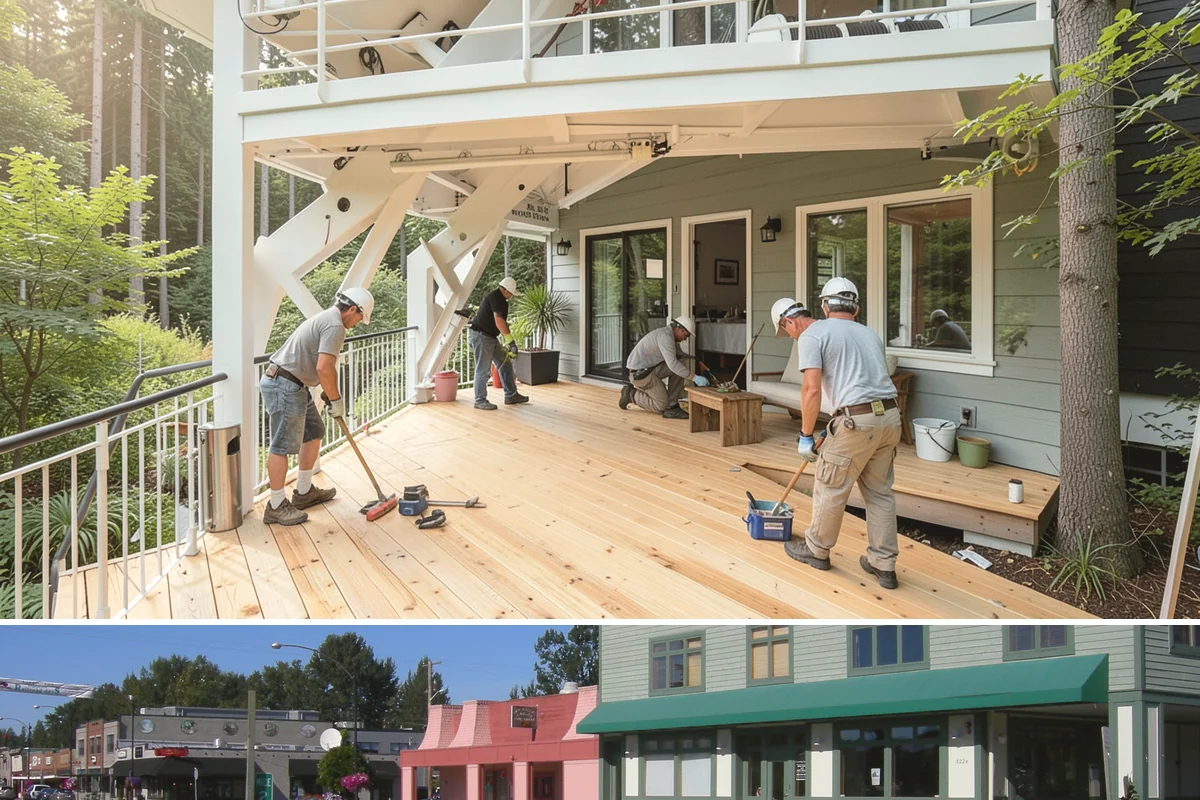 Wood Railing Installation in Snoqualmie, King County, WA - Wood railing installation is interior work available in every season.