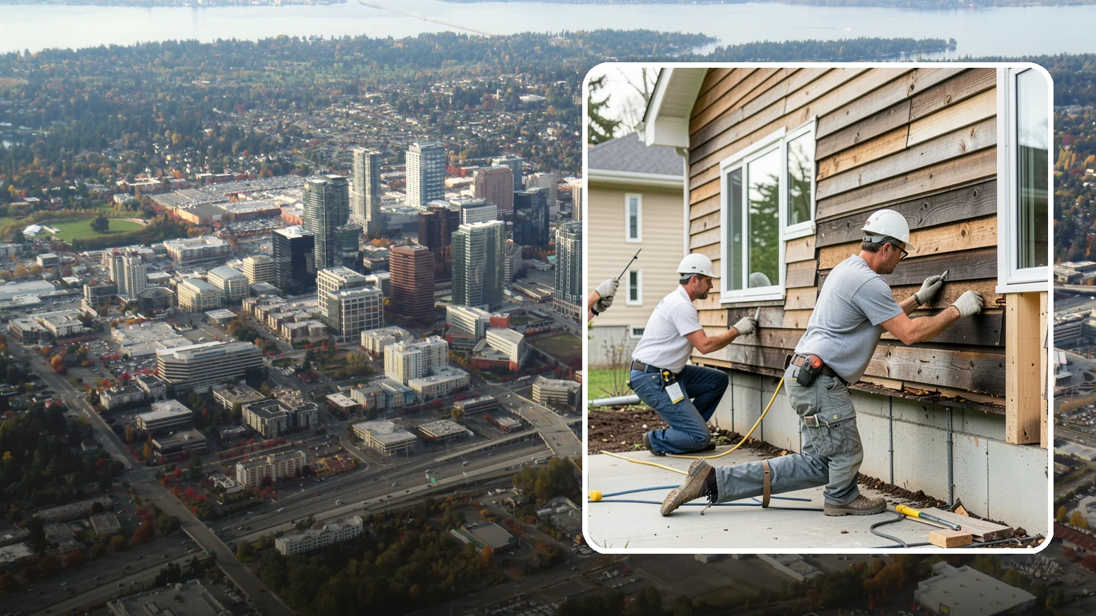 Wood Rot Repair in Bellevue, King County, WA - Thorough wood rot repair for the decking, siding, and trim our damp climate wears down.