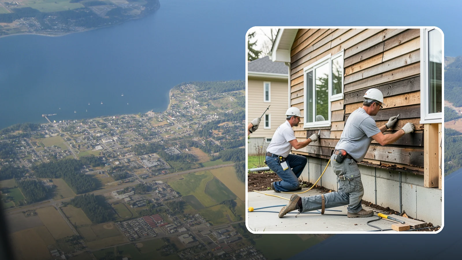 Wood Rot Repair in Coupeville, Island County, WA - Thorough wood rot repair for the decking, siding, and trim our damp climate wears down.