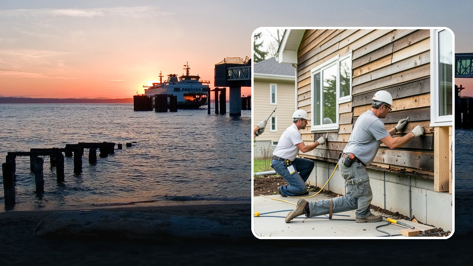 Wood Rot Repair in Edmonds, Snohomish County, WA - Thorough wood rot repair for the decking, siding, and trim our damp climate wears down.