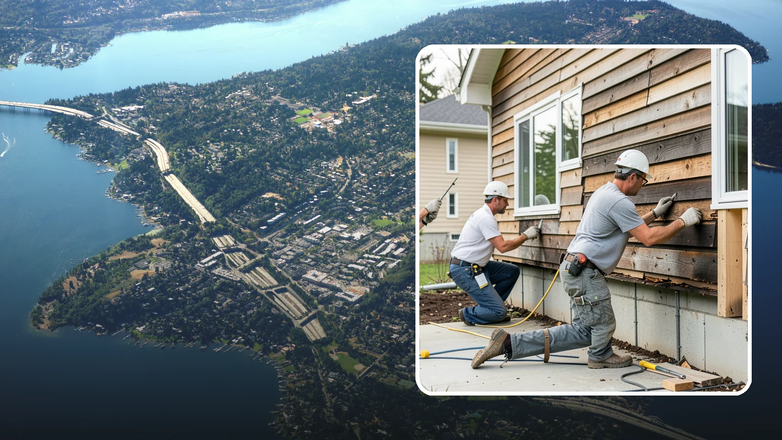 Wood Rot Repair in Mercer Island, King County, WA - Thorough wood rot repair for the decking, siding, and trim our damp climate wears down.
