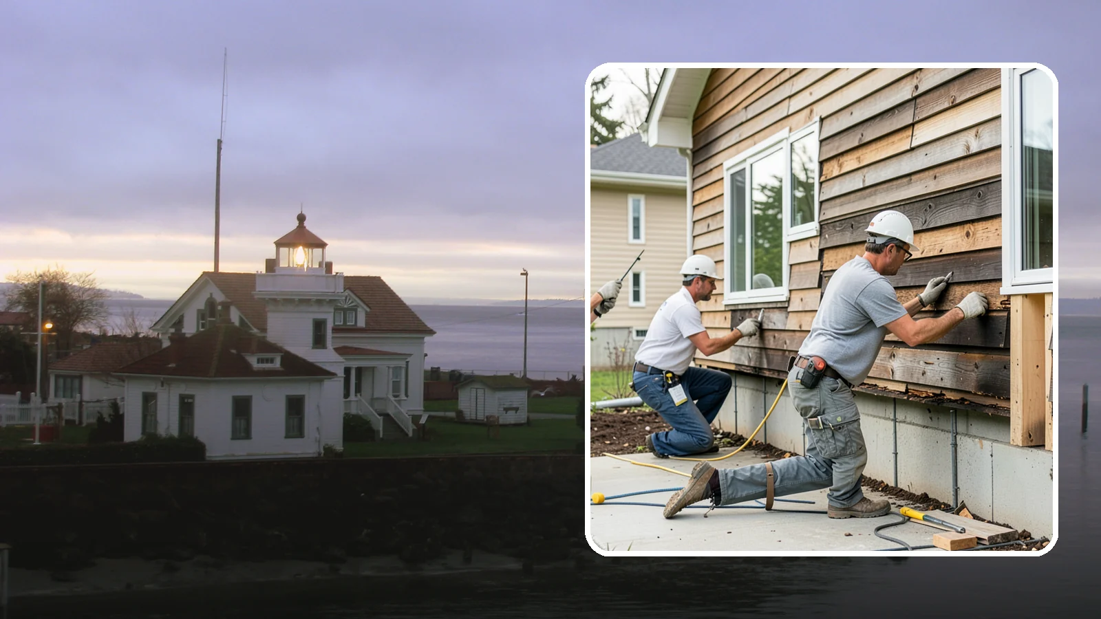 Wood Rot Repair in Mukilteo, Snohomish County, WA - Thorough wood rot repair for the decking, siding, and trim our damp climate wears down.