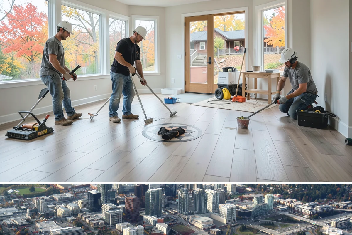 Wood Staining in Bellevue, King County, WA - Exterior staining is best in the dry summer stretch, while interior staining can proceed comfortably any time of year.