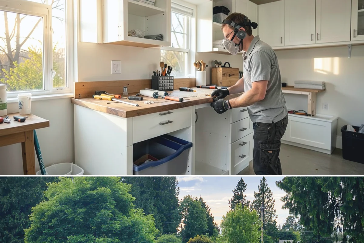 Wood Staining in Bonney Lake, Pierce County, WA - Exterior staining is best in the dry summer stretch, while interior staining can proceed comfortably any time of year.