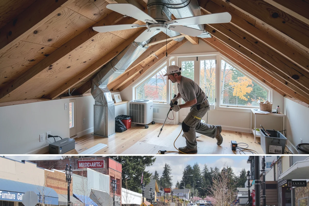 Wood Staining in Bothell, King County, WA - Exterior staining is best in the dry summer stretch, while interior staining can proceed comfortably any time of year.