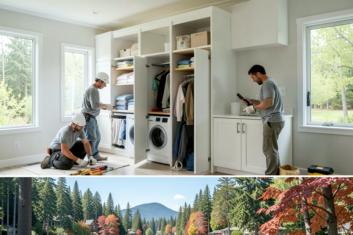 Wood Staining in Covington, King County, WA - Exterior staining is best in the dry summer stretch, while interior staining can proceed comfortably any time of year.