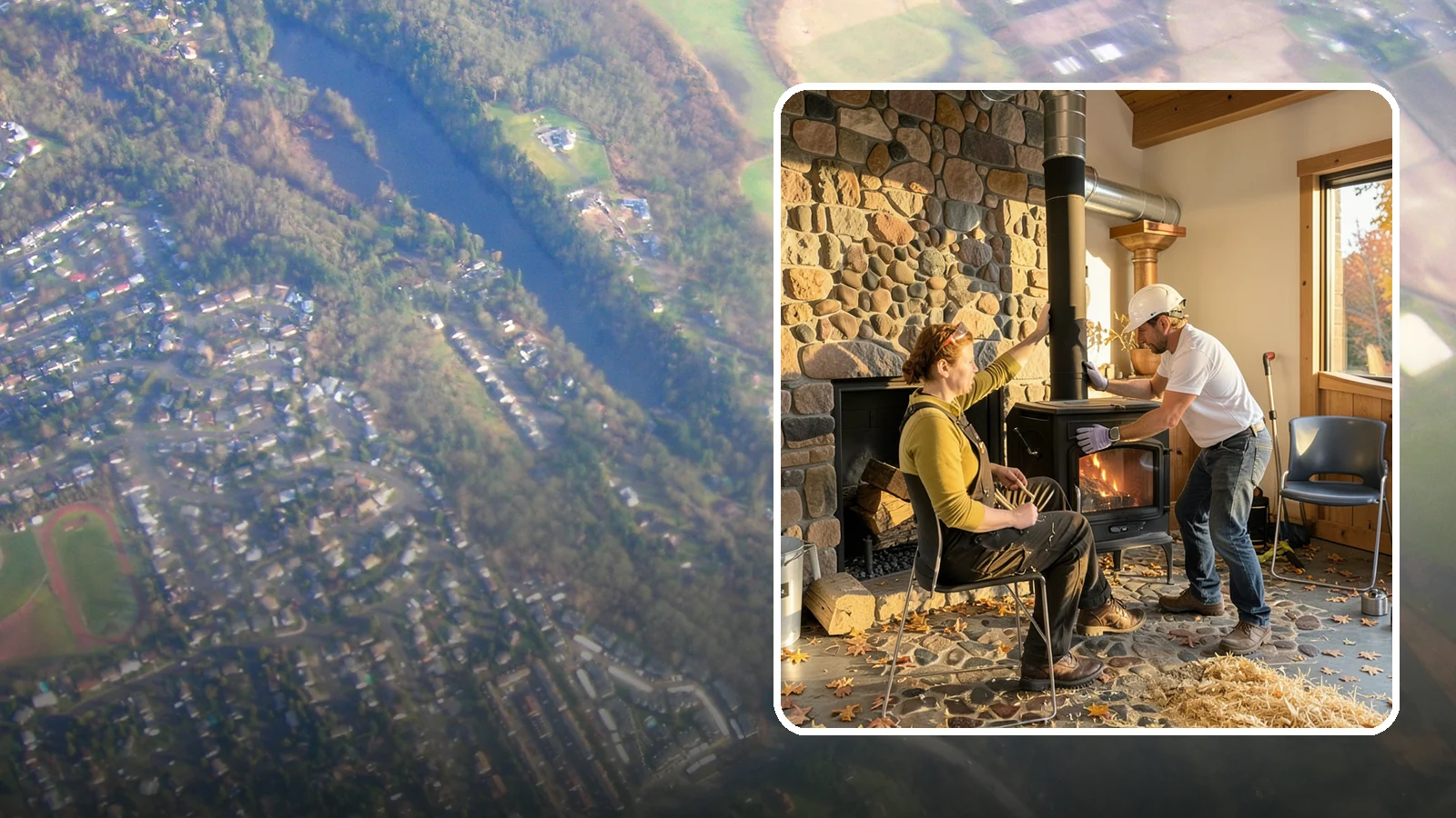 Wood Stove Installation in Algona, King County, WA - EPA-certified wood stoves installed with safe clearances and code-approved chimney systems.
