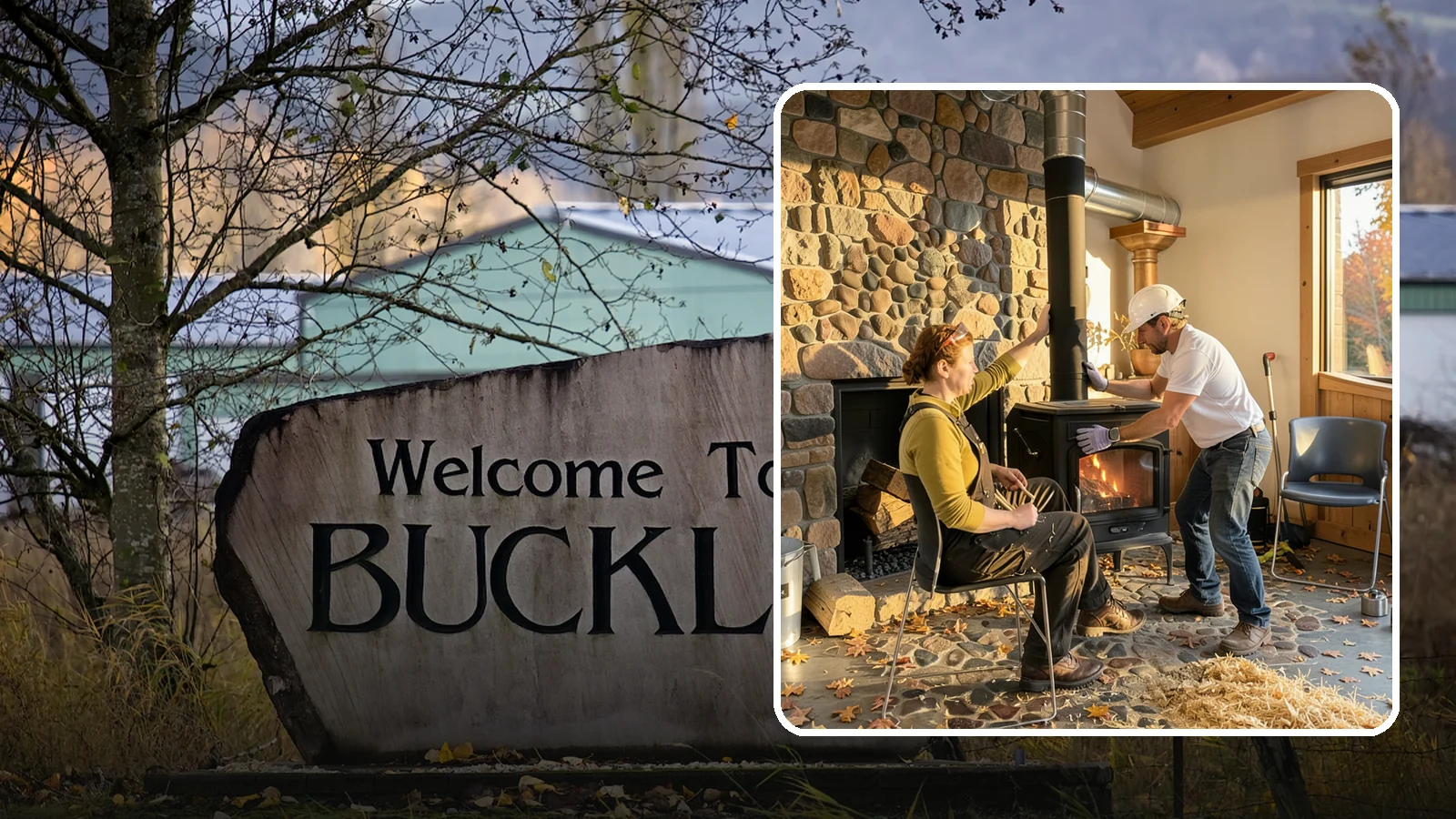 Wood Stove Installation in Buckley, Pierce County, WA - EPA-certified wood stoves installed with safe clearances and code-approved chimney systems.