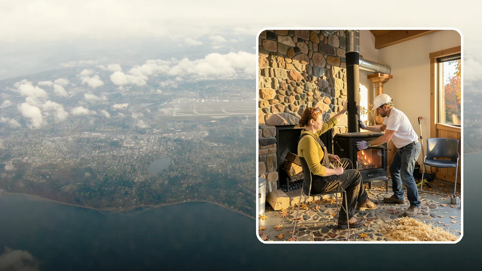 Wood Stove Installation in Burien, King County, WA - EPA-certified wood stoves installed with safe clearances and code-approved chimney systems.
