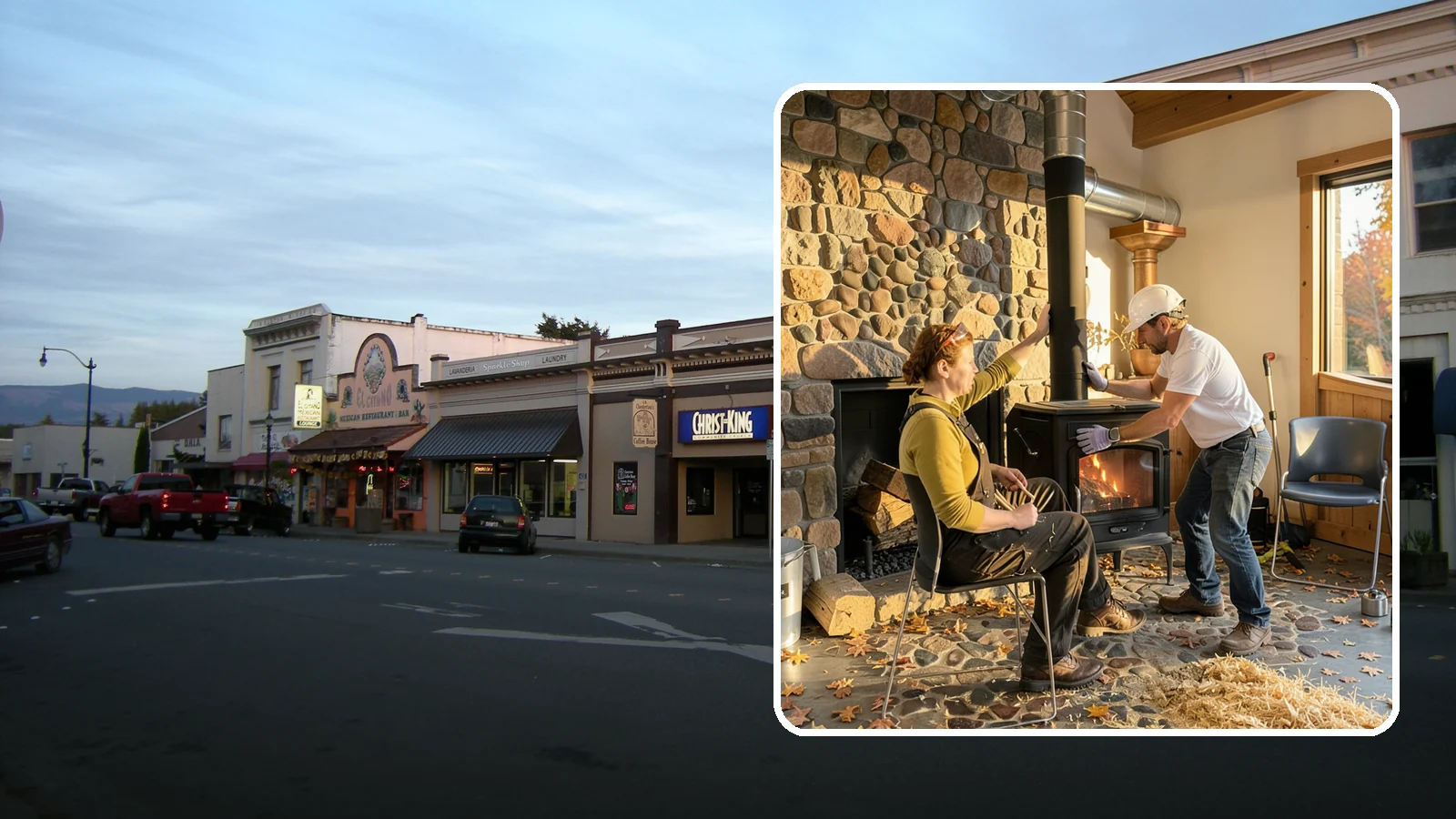 Wood Stove Installation in Burlington, Skagit County, WA - EPA-certified wood stoves installed with safe clearances and code-approved chimney systems.