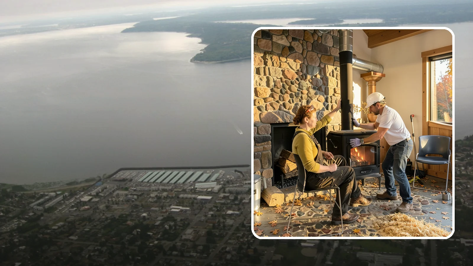 Wood Stove Installation in Des Moines, King County, WA - EPA-certified wood stoves installed with safe clearances and code-approved chimney systems.