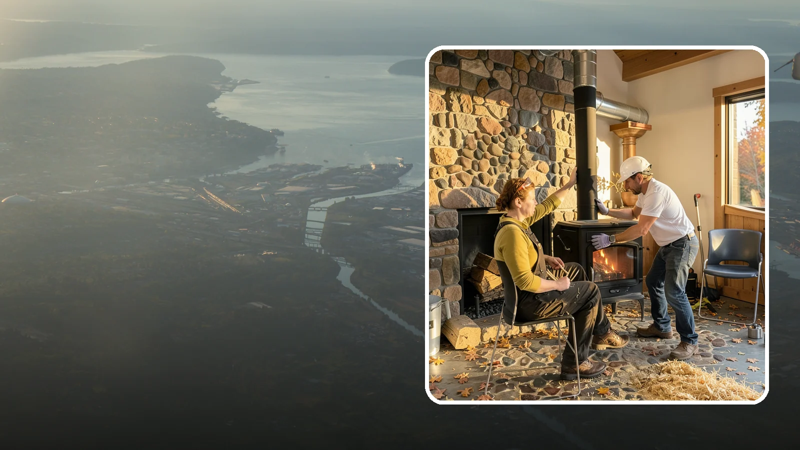 Wood Stove Installation in Fife, Pierce County, WA - EPA-certified wood stoves installed with safe clearances and code-approved chimney systems.