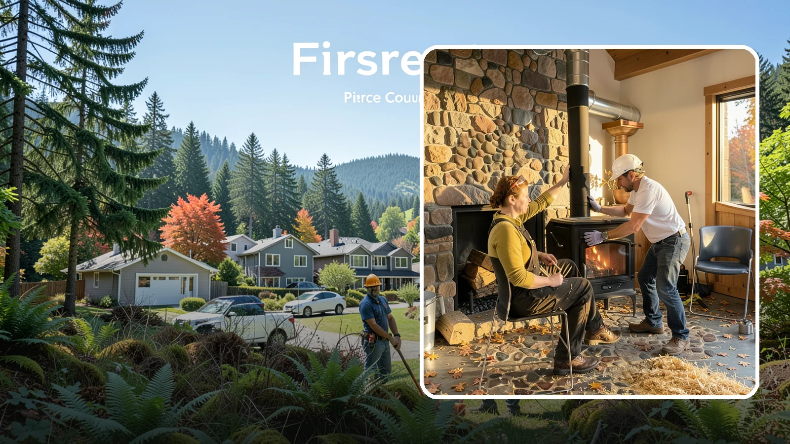 Wood Stove Installation in Fircrest, Pierce County, WA - EPA-certified wood stoves installed with safe clearances and code-approved chimney systems.