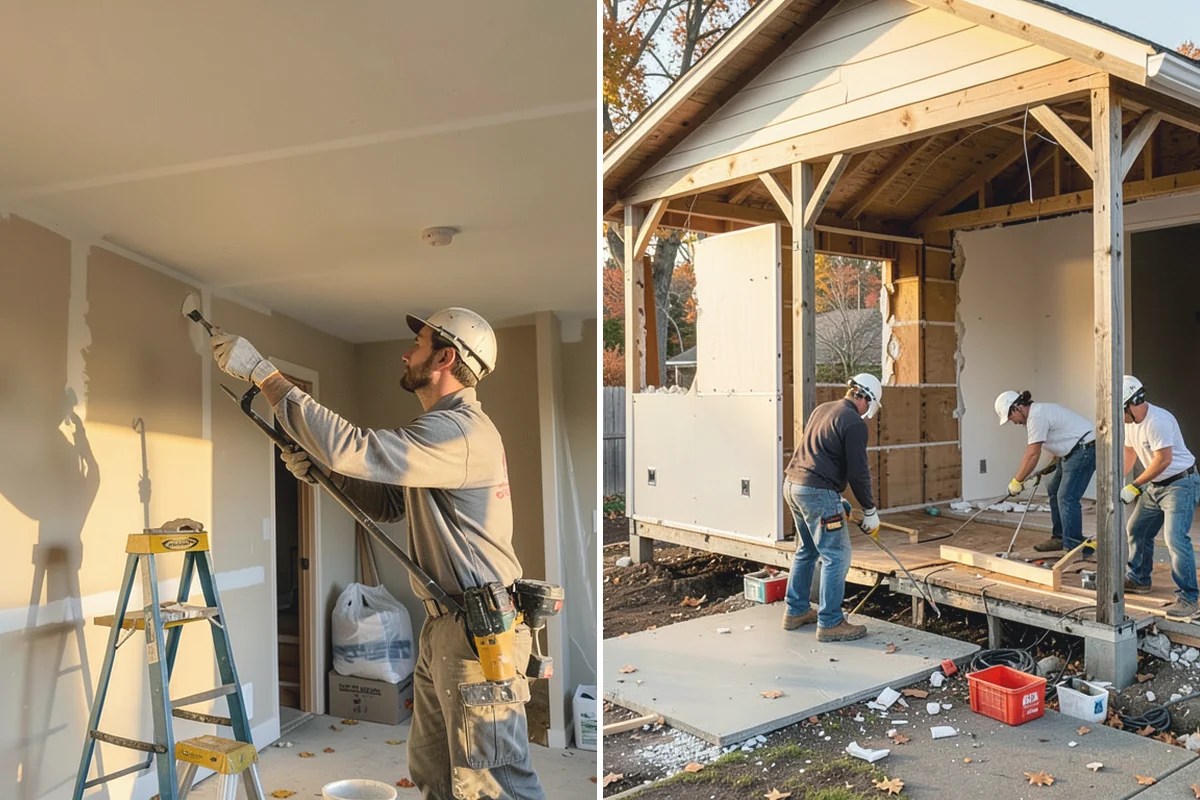 Wood Stove Installation in Hamilton, Skagit County, WA - Position the stove and build the hearth protection