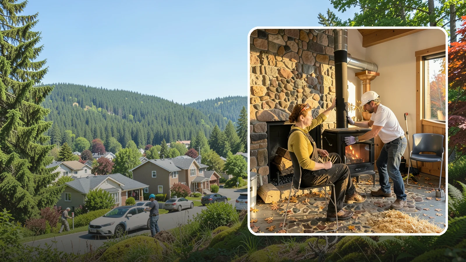 Wood Stove Installation in Index, Snohomish County, WA - EPA-certified wood stoves installed with safe clearances and code-approved chimney systems.