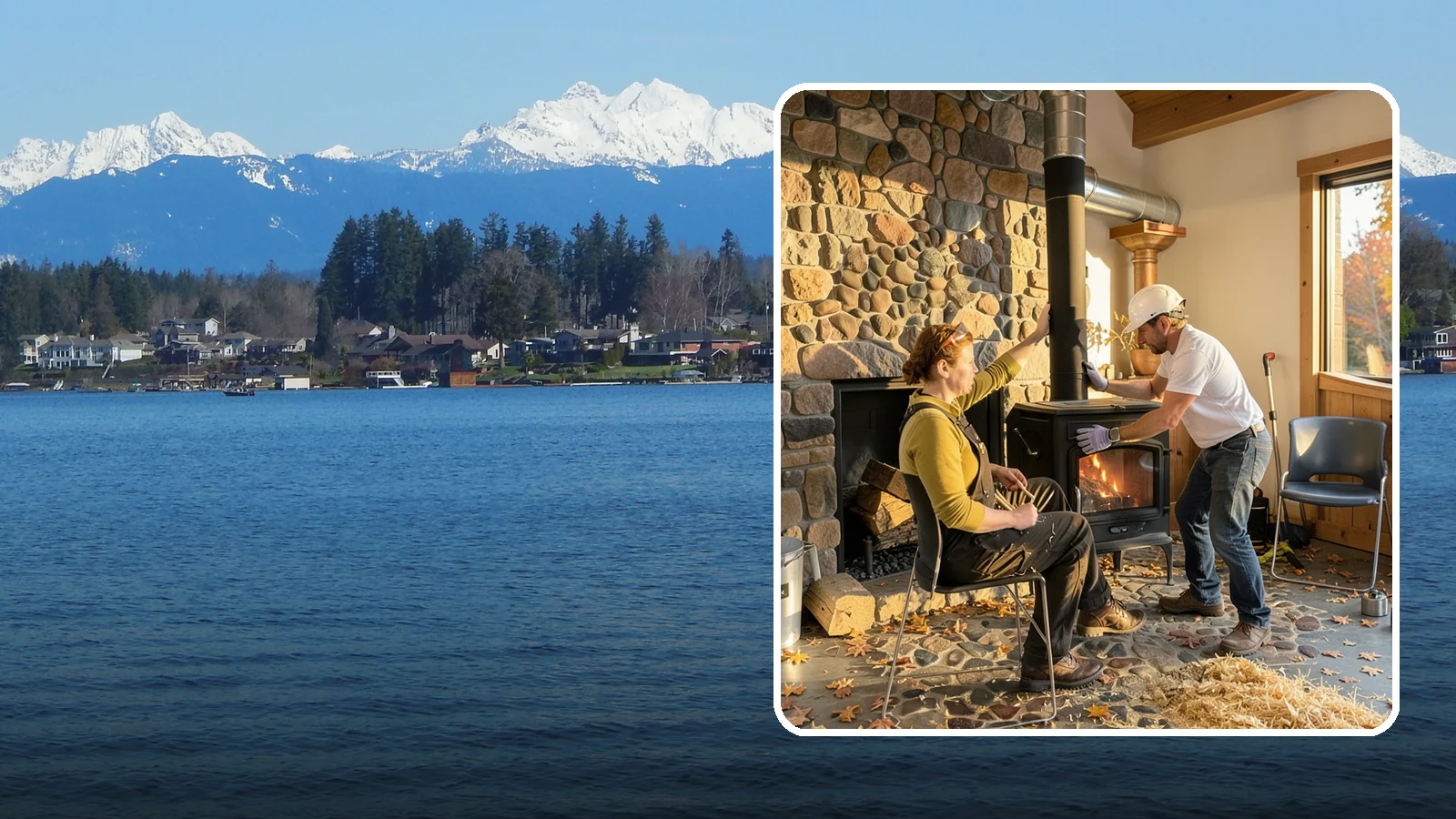 Wood Stove Installation in Lake Stevens, Snohomish County, WA - EPA-certified wood stoves installed with safe clearances and code-approved chimney systems.