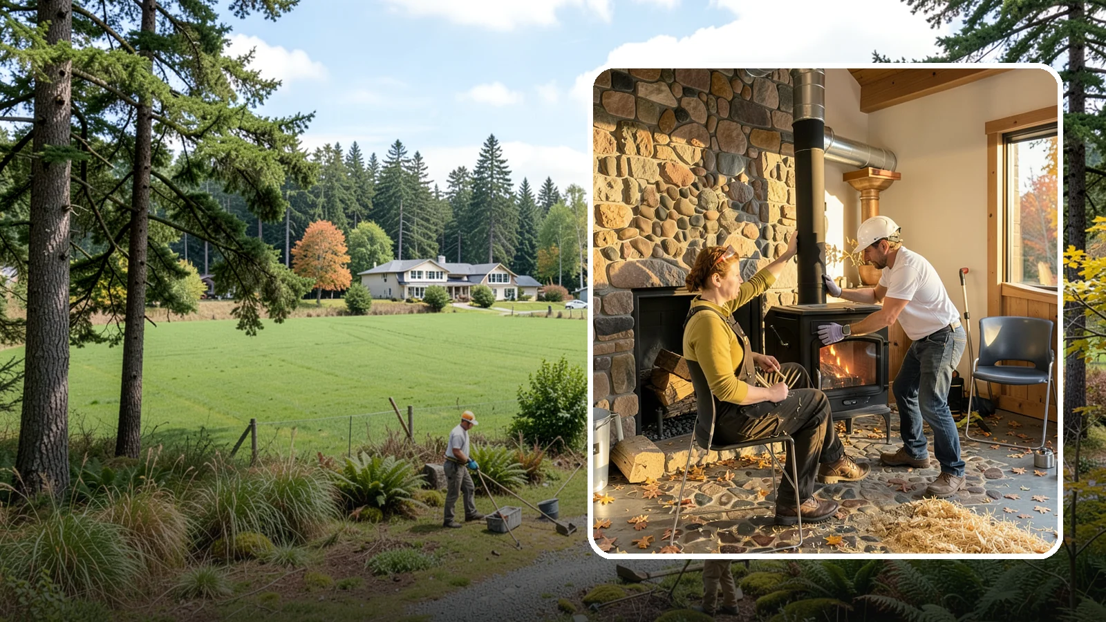 Wood Stove Installation in Lyman, Skagit County, WA - EPA-certified wood stoves installed with safe clearances and code-approved chimney systems.