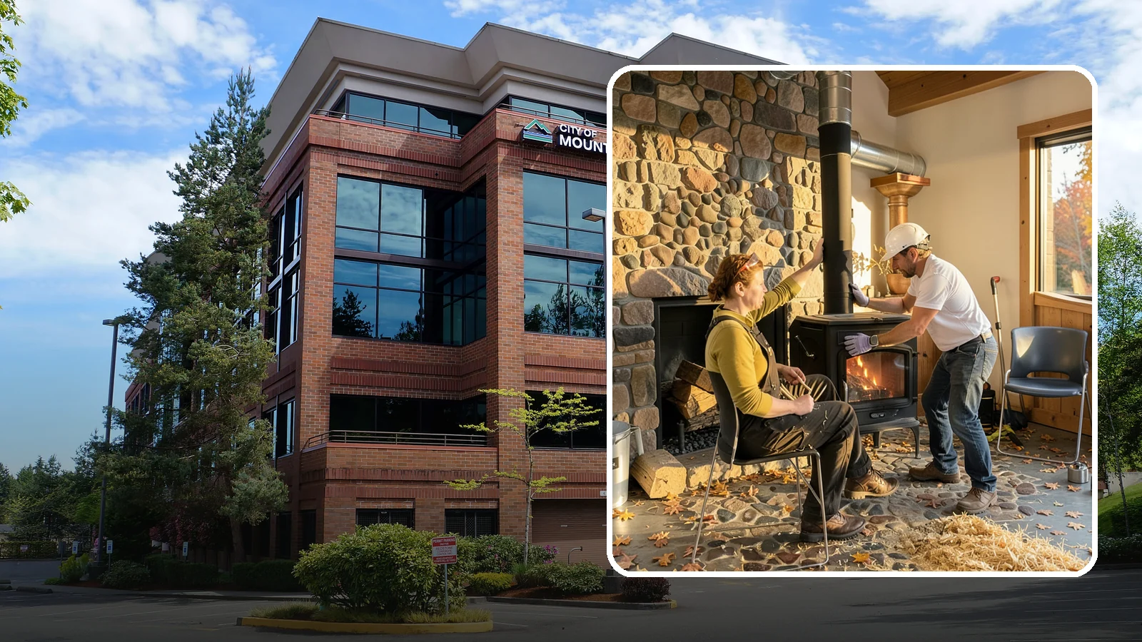 Wood Stove Installation in Mountlake Terrace, Snohomish County, WA - EPA-certified wood stoves installed with safe clearances and code-approved chimney systems.