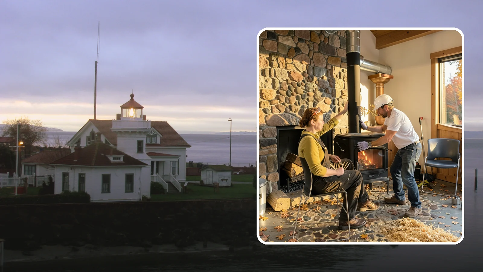 Wood Stove Installation in Mukilteo, Snohomish County, WA - EPA-certified wood stoves installed with safe clearances and code-approved chimney systems.