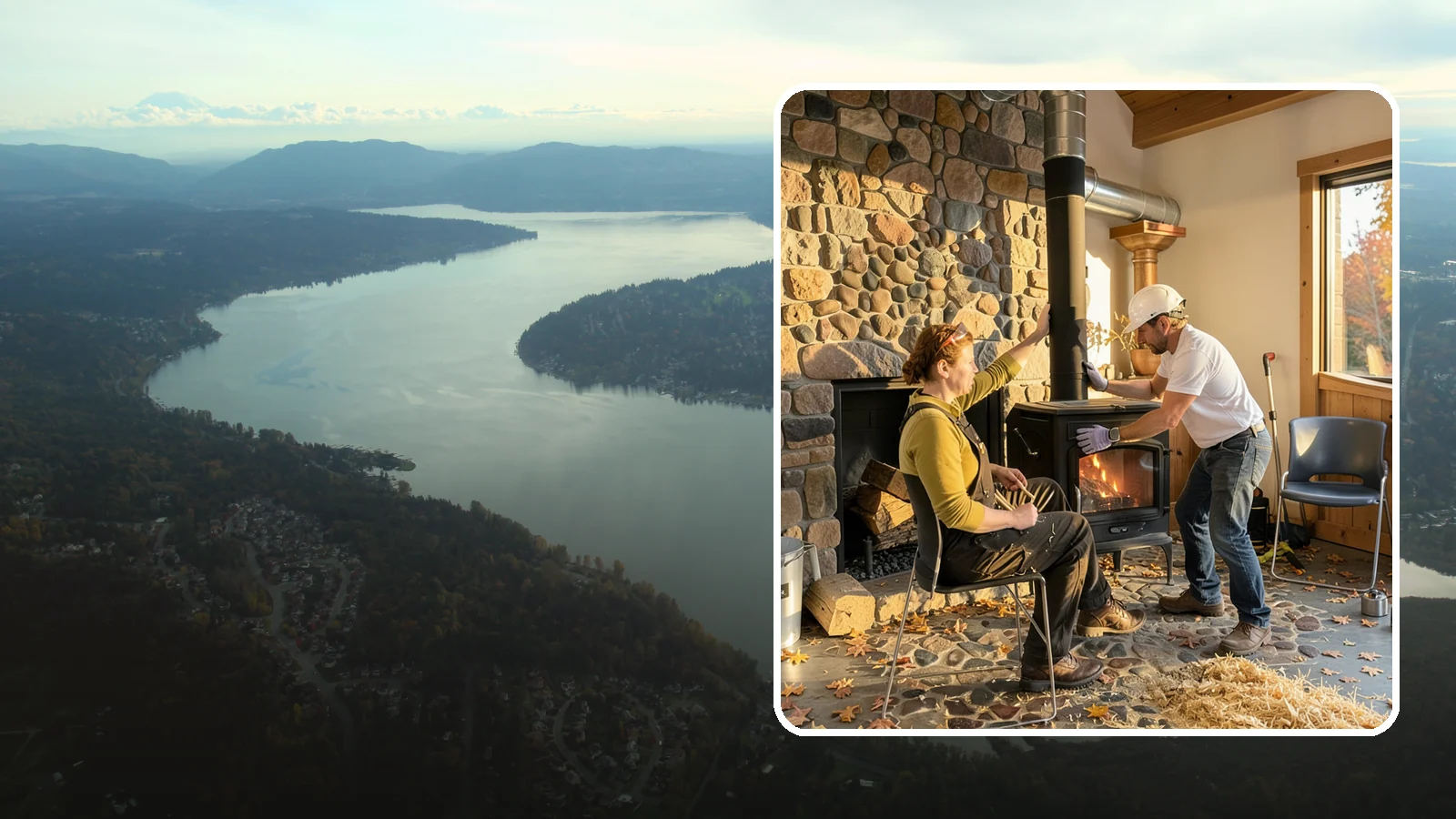 Wood Stove Installation in Sammamish, King County, WA - EPA-certified wood stoves installed with safe clearances and code-approved chimney systems.