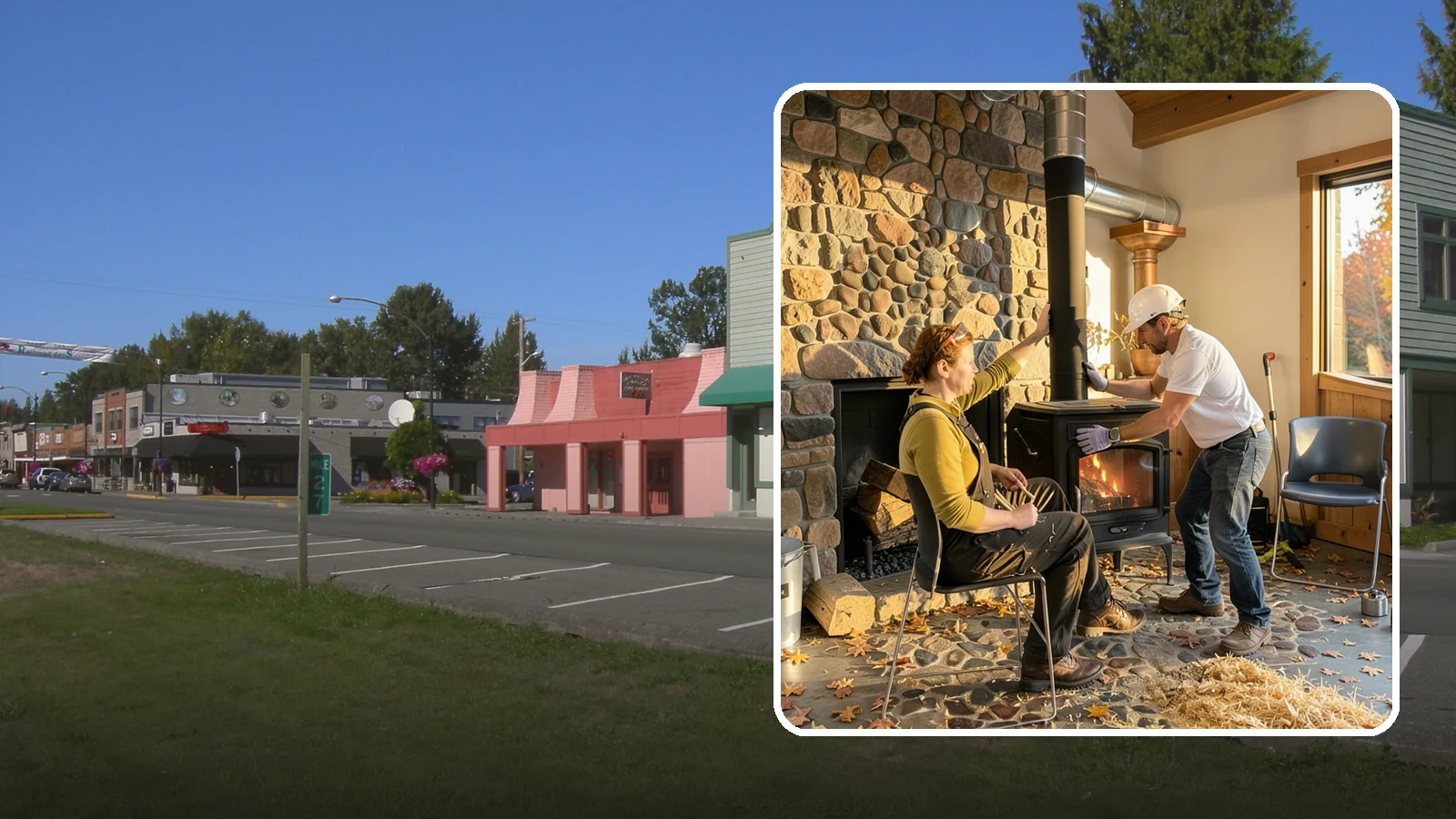 Wood Stove Installation in Snoqualmie, King County, WA - EPA-certified wood stoves installed with safe clearances and code-approved chimney systems.