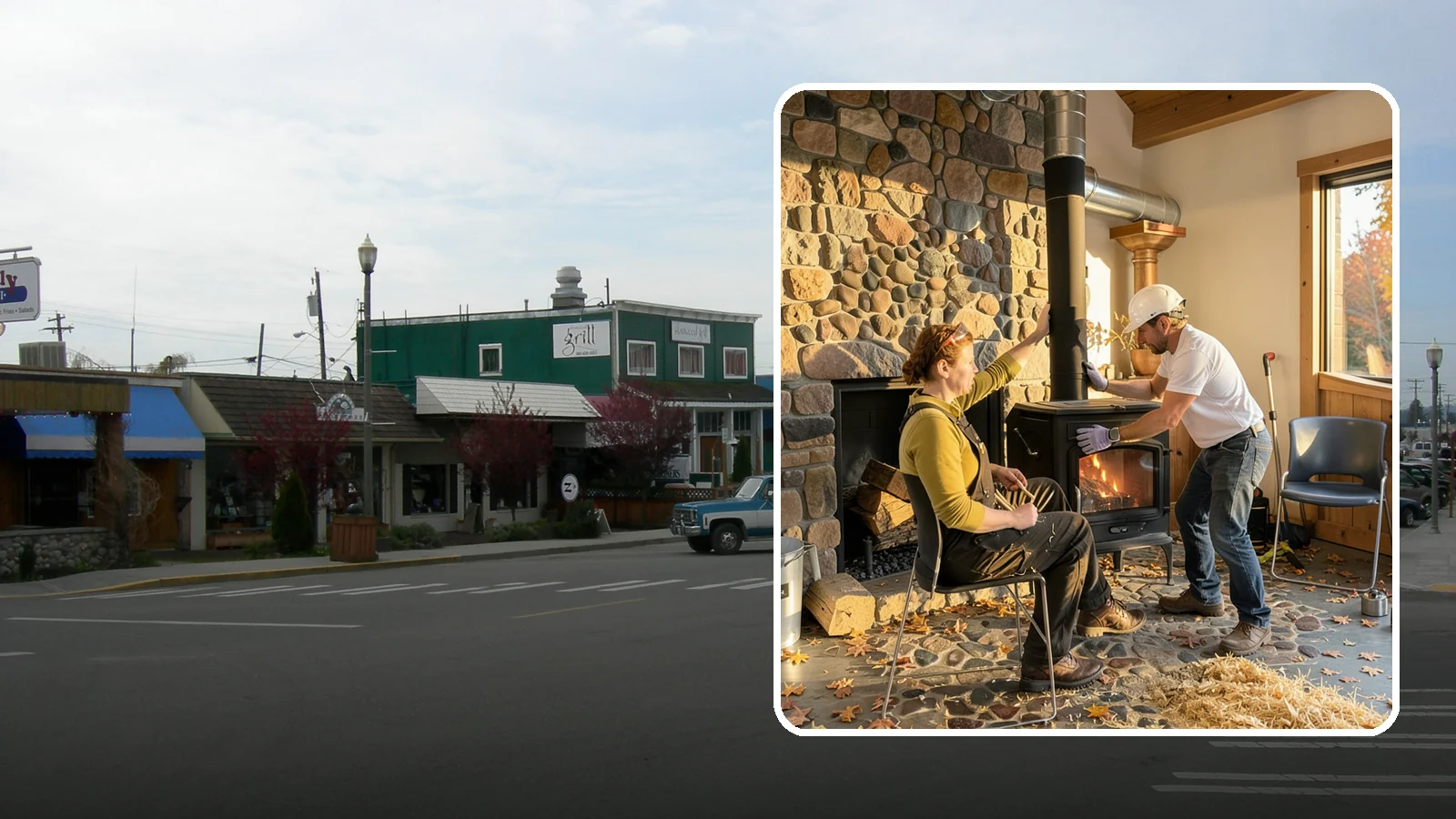 Wood Stove Installation in Stanwood, Snohomish County, WA - EPA-certified wood stoves installed with safe clearances and code-approved chimney systems.