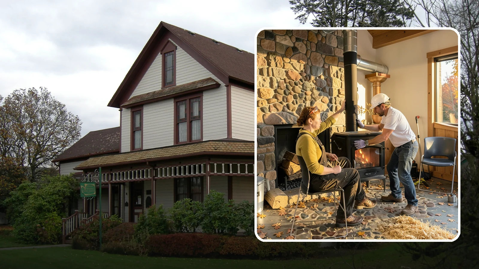 Wood Stove Installation in Sumner, Pierce County, WA - EPA-certified wood stoves installed with safe clearances and code-approved chimney systems.