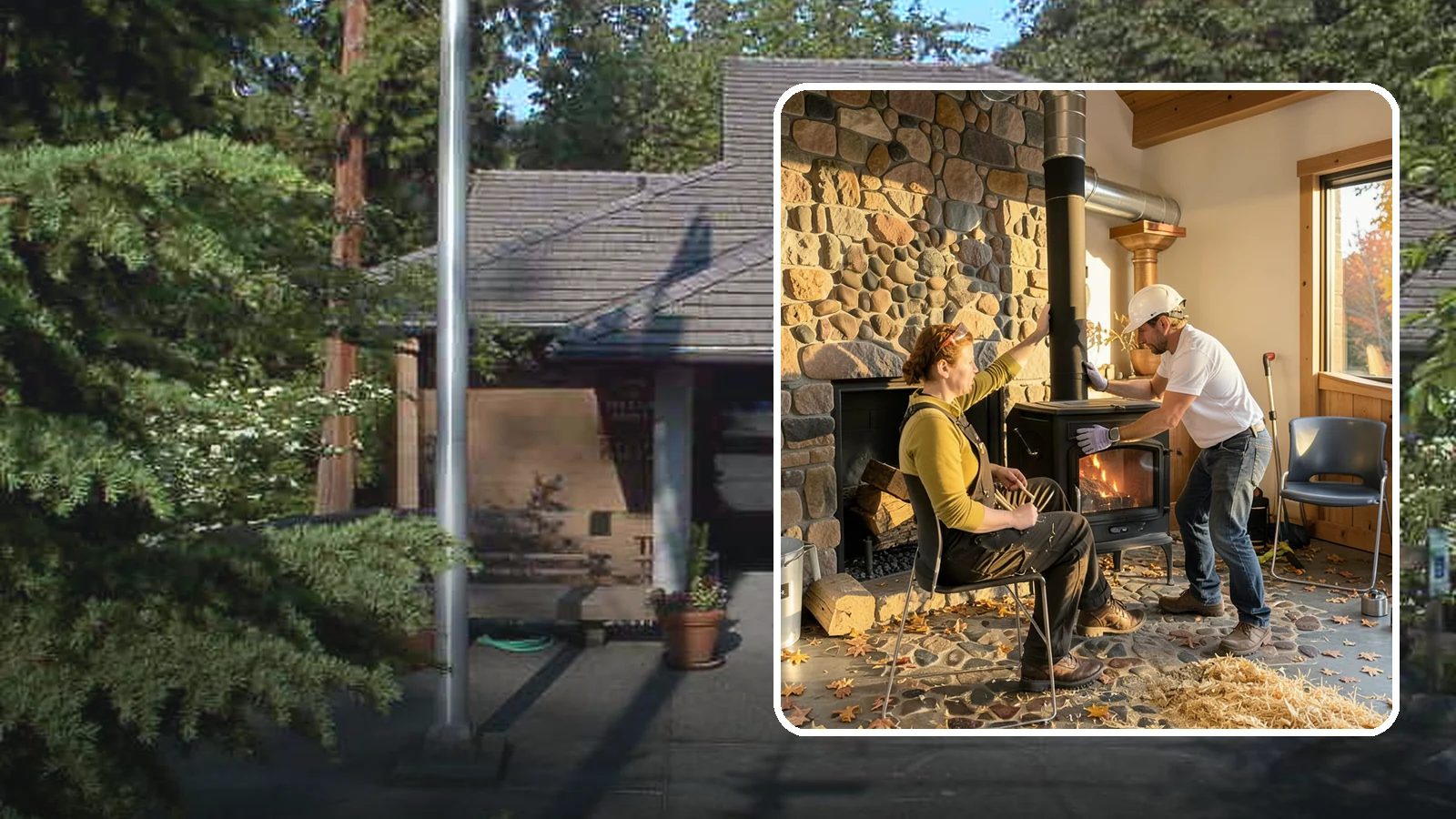 Wood Stove Installation in Yarrow Point, King County, WA - EPA-certified wood stoves installed with safe clearances and code-approved chimney systems.